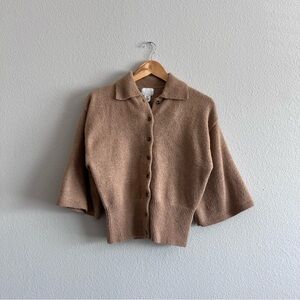 Tan Button-Up Top Sweater/Cardigan from H&M